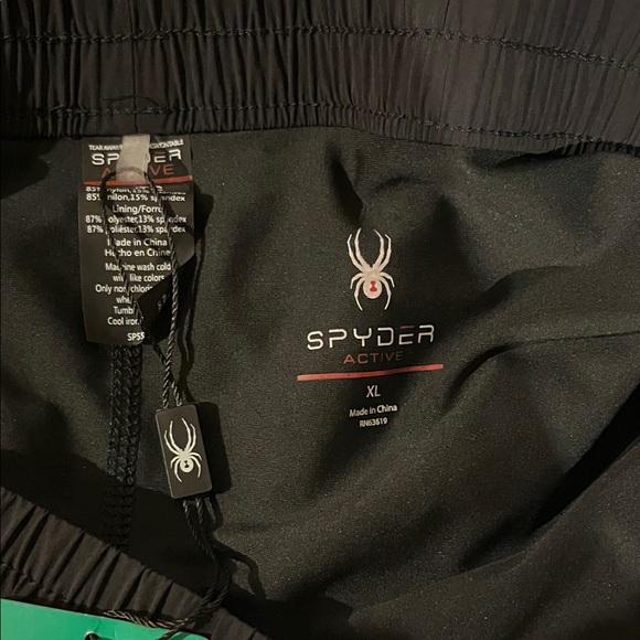 Spyder Active Black XL running shorts with built in 4” inseam inner short. - Picture 2 of 7